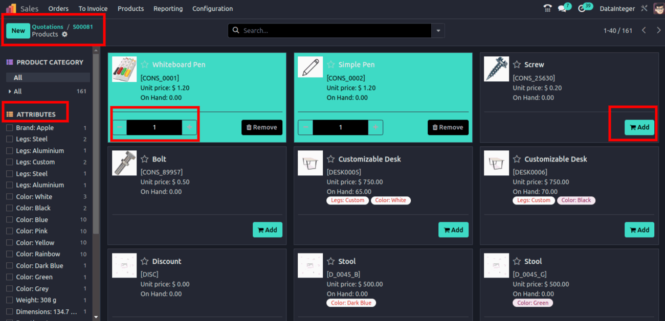 Sale Order Products Catalog 